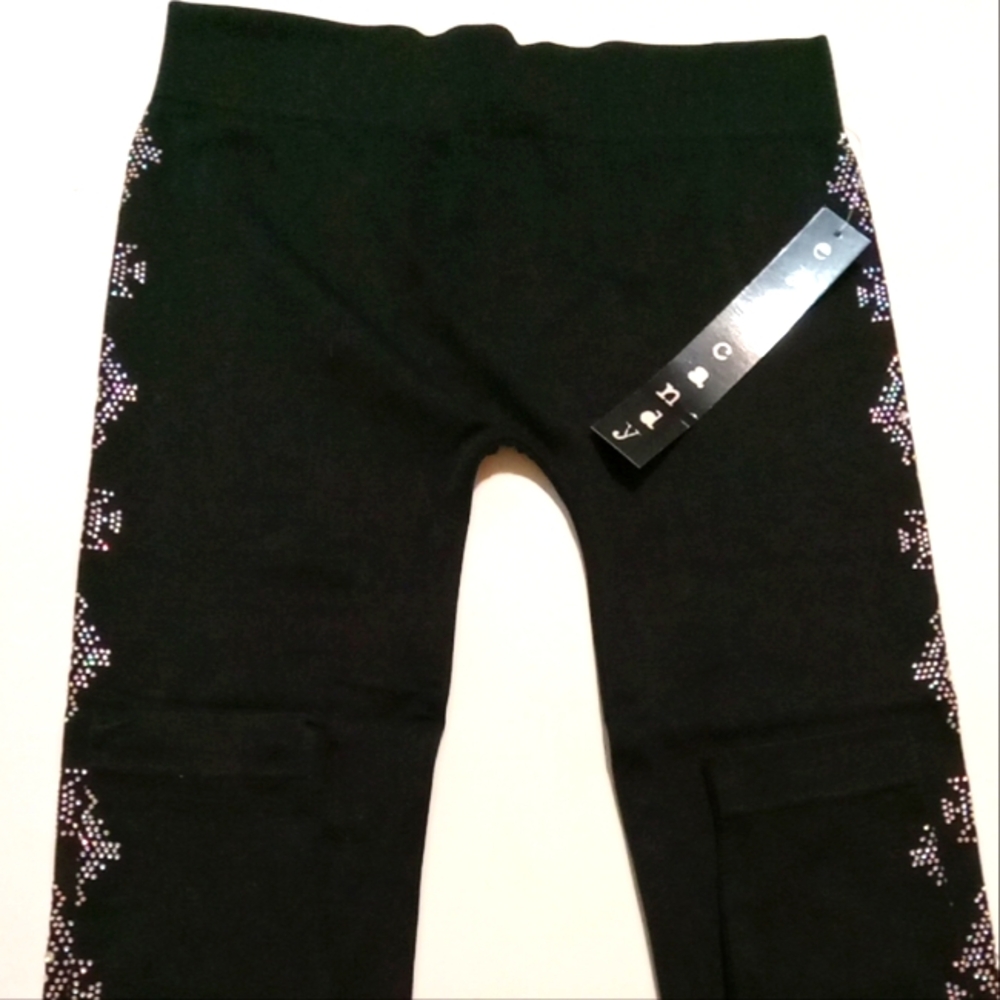 Eye Candy rhinestones Leggings Woman Size s/m color black